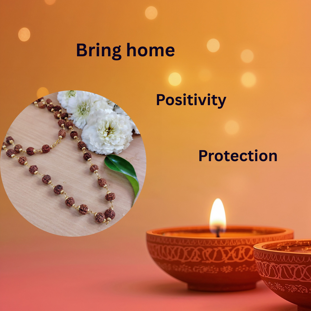 5 Mukhi Gold Finish Rudraksha mala