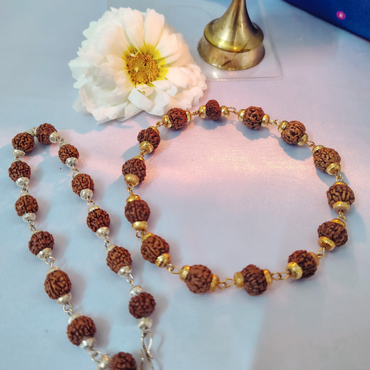 5 Mukhi Bracelet Combo -Gold finish plus Silver finish Bracelet