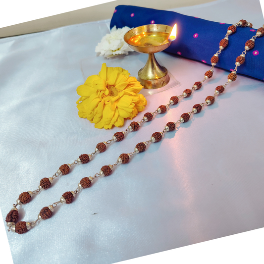 Silver finish rudraksha mala