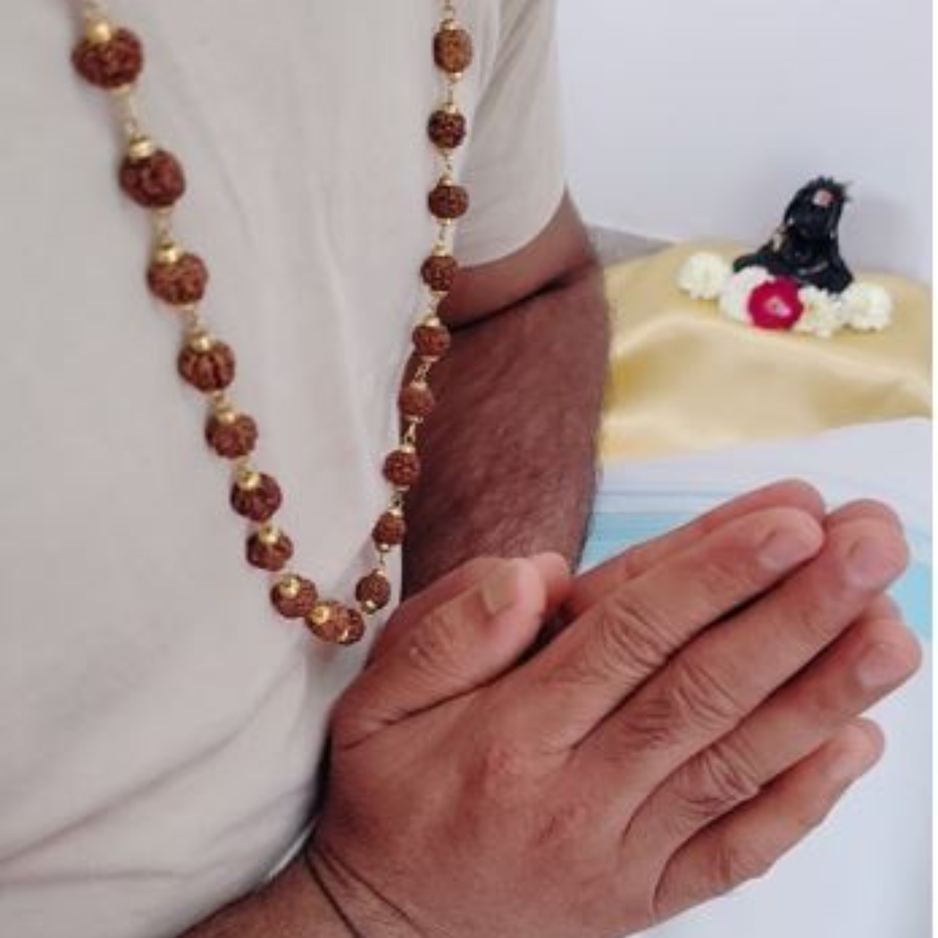 5 Mukhi Gold finish mala