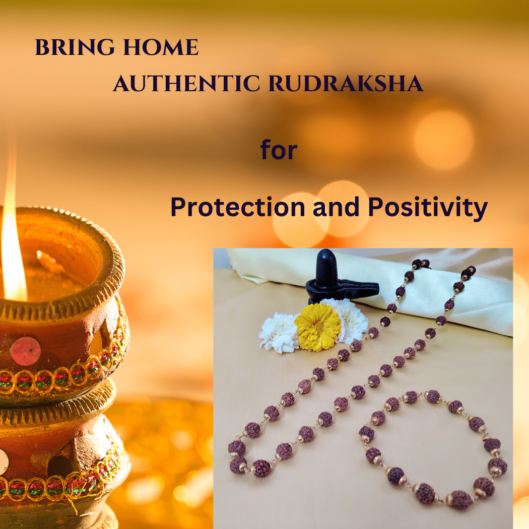 Combo 5 Mukhi Gold finish mala with Gold finish bracelet