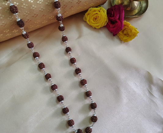 Silver finish rudraksha mala