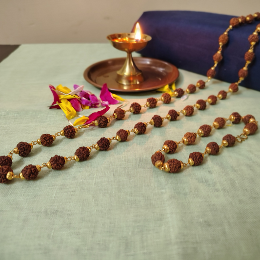 Gold finish mala + bracelet