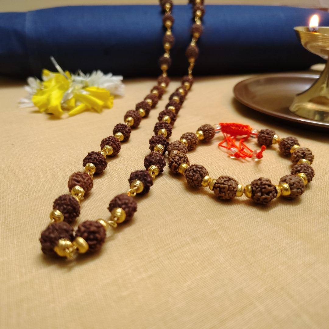 Gold finish mala + classic bracelet