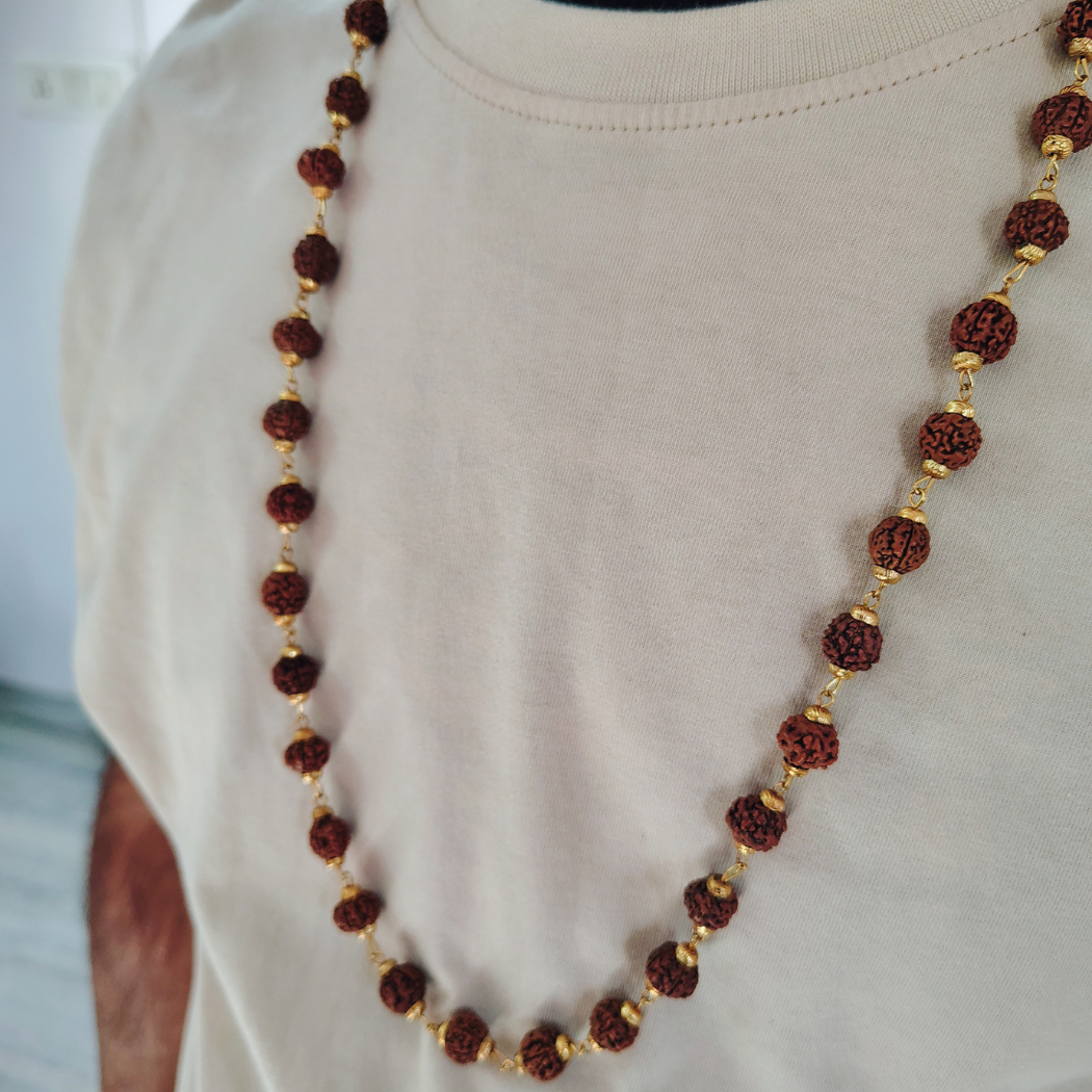 5 Mukhi Gold finish mala + Bracelet