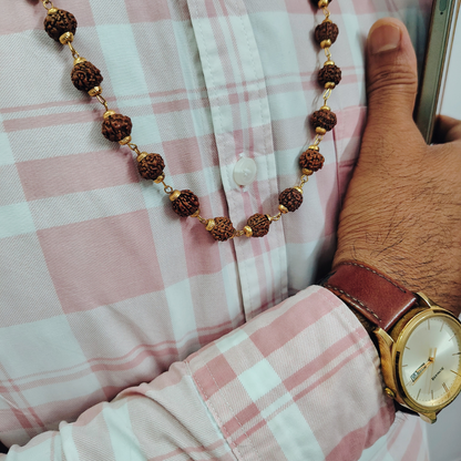 5 Mukhi Gold finish mala + Bracelet