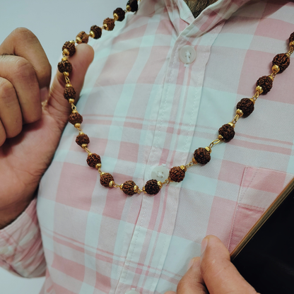 5 Mukhi Gold finish mala + Bracelet