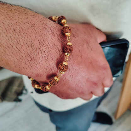 5 Mukhi Gold finish mala + Bracelet