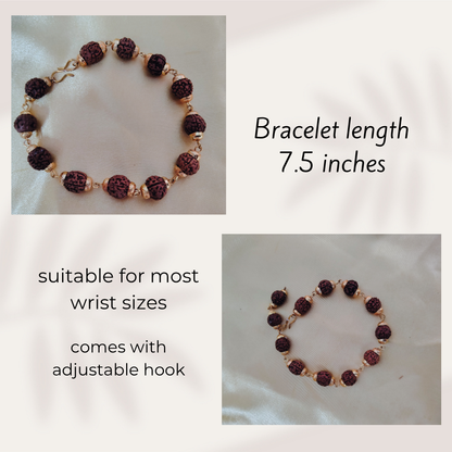 5 Mukhi Gold finish mala + Bracelet