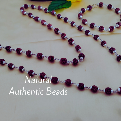 5 Mukhi silver mala plus bracelet combo