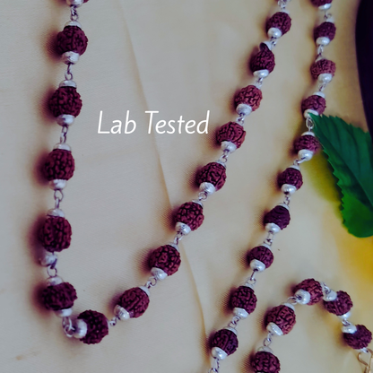 5 Mukhi silver mala plus bracelet combo