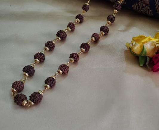 Gold finish rudraksha mala