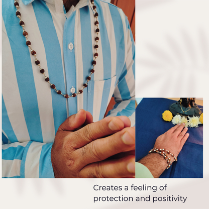 5 Mukhi Silver Finish Mala