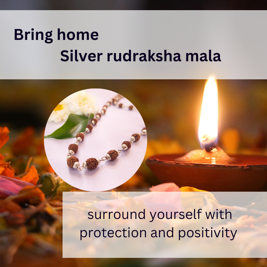 5 Mukhi Silver Finish Rudraksha Mala