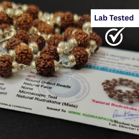 Silver finish mala + bracelet