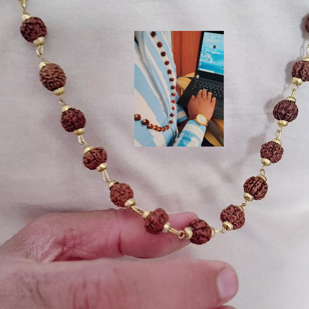 5 Mukhi Gold finish mala + Bracelet