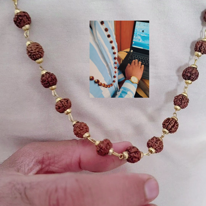 5 Mukhi Gold finish mala + Bracelet