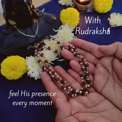 5 Mukhi Silver Finish Mala