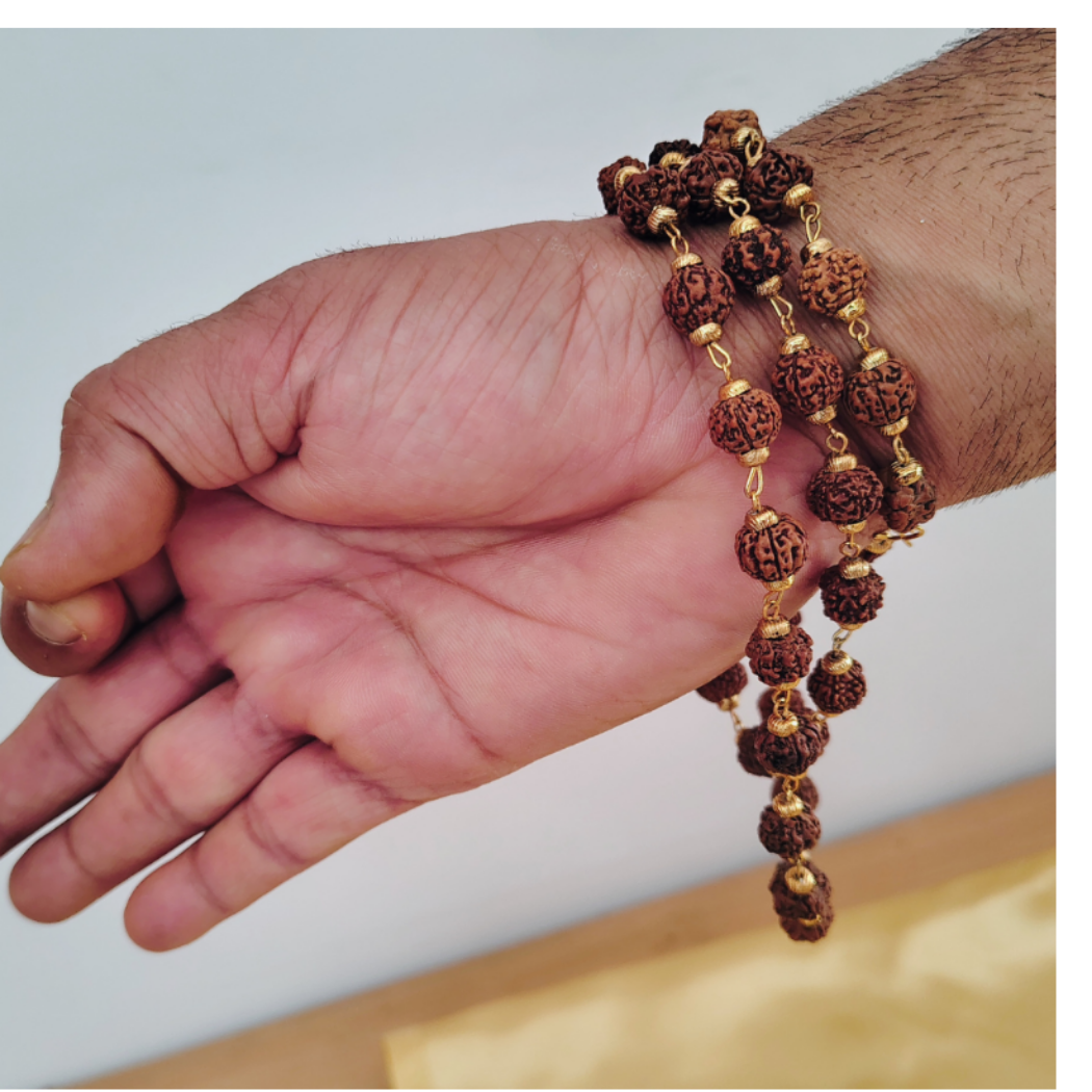 5 Mukhi Gold finish mala