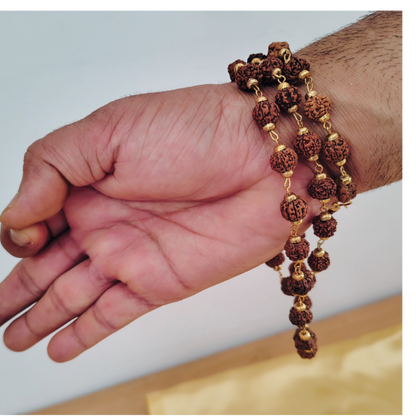 5 Mukhi Gold finish mala