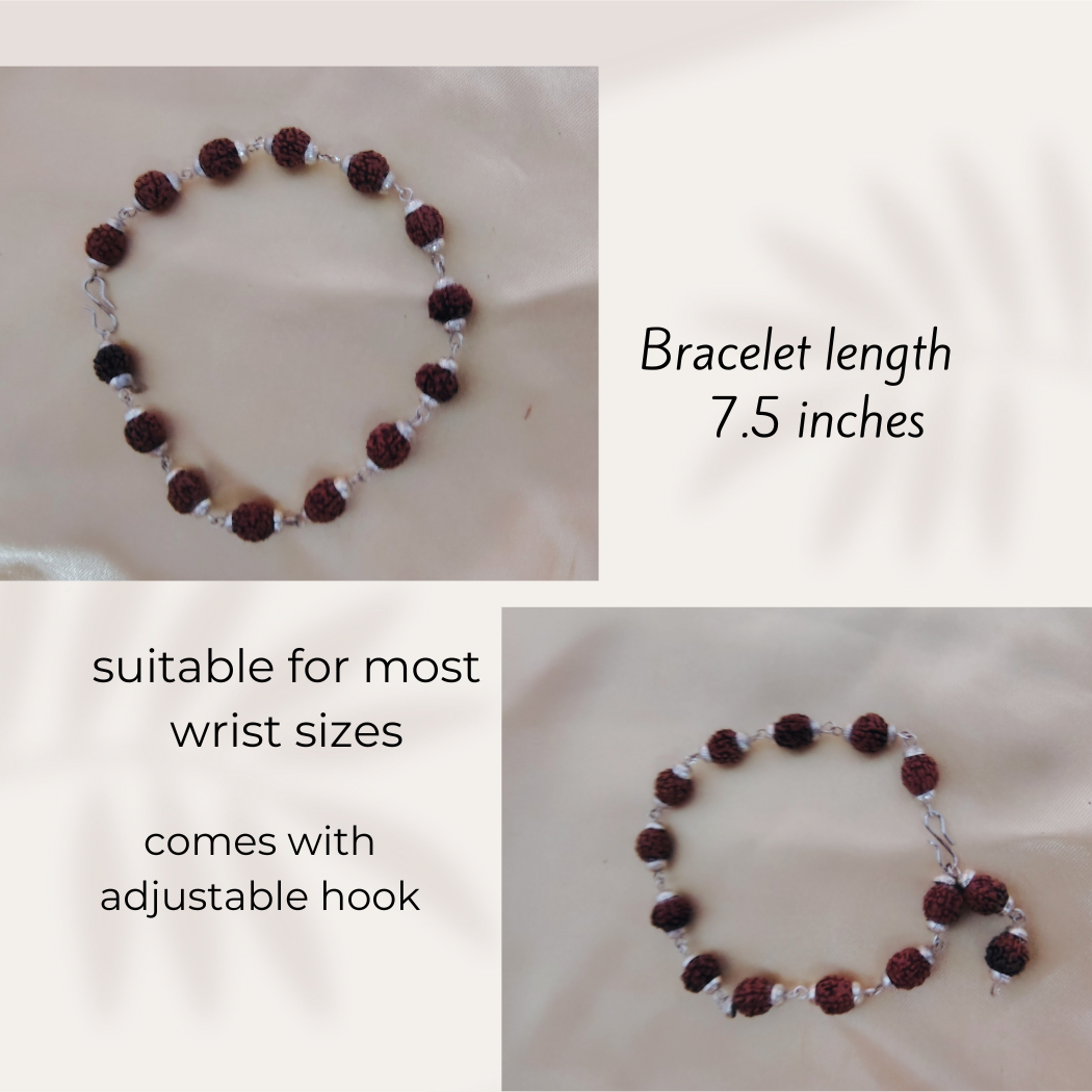 5 Mukhi silver mala plus bracelet combo