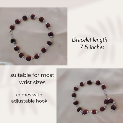 5 Mukhi silver mala plus bracelet combo