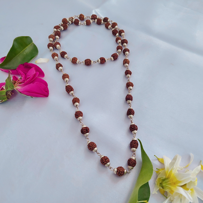 5 Mukhi silver mala plus bracelet combo