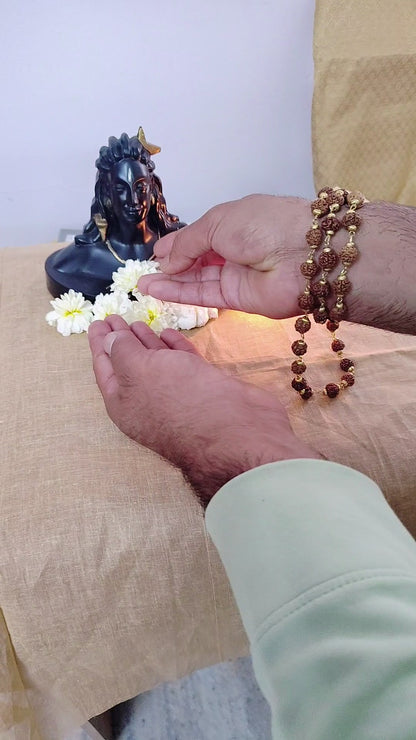 5 Mukhi Gold finish mala