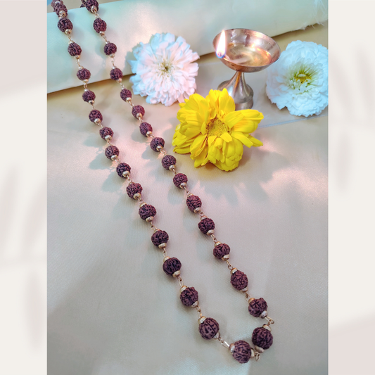 Gold finish rudraksha mala