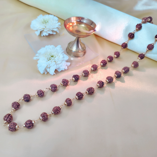 Gold finish rudraksha mala