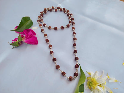 5 Mukhi Silver Finish Mala