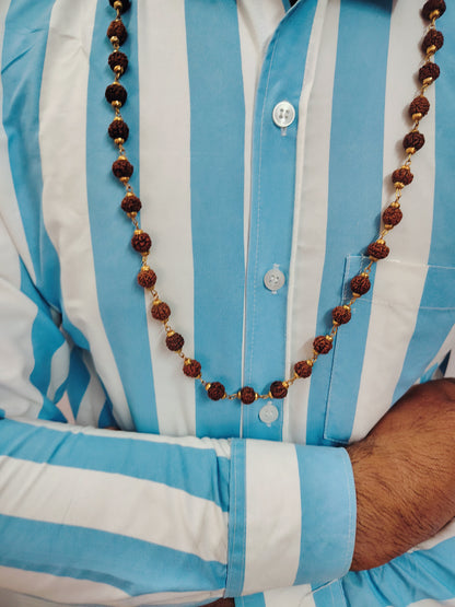 5 Mukhi Gold finish mala