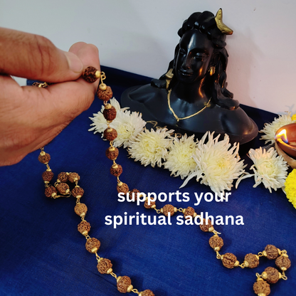5 Mukhi Gold finish mala + Bracelet