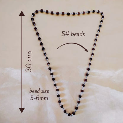 5 Mukhi Silver Finish Mala