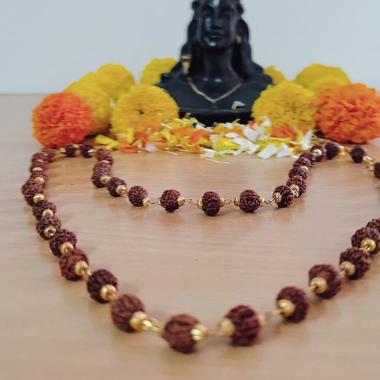 5 Mukhi Gold finish mala