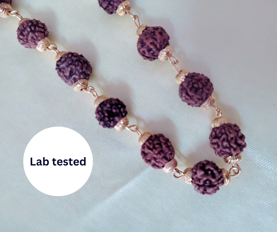 Gold finish rudraksha mala