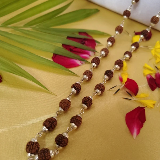 5 Mukhi Silver Finish Mala