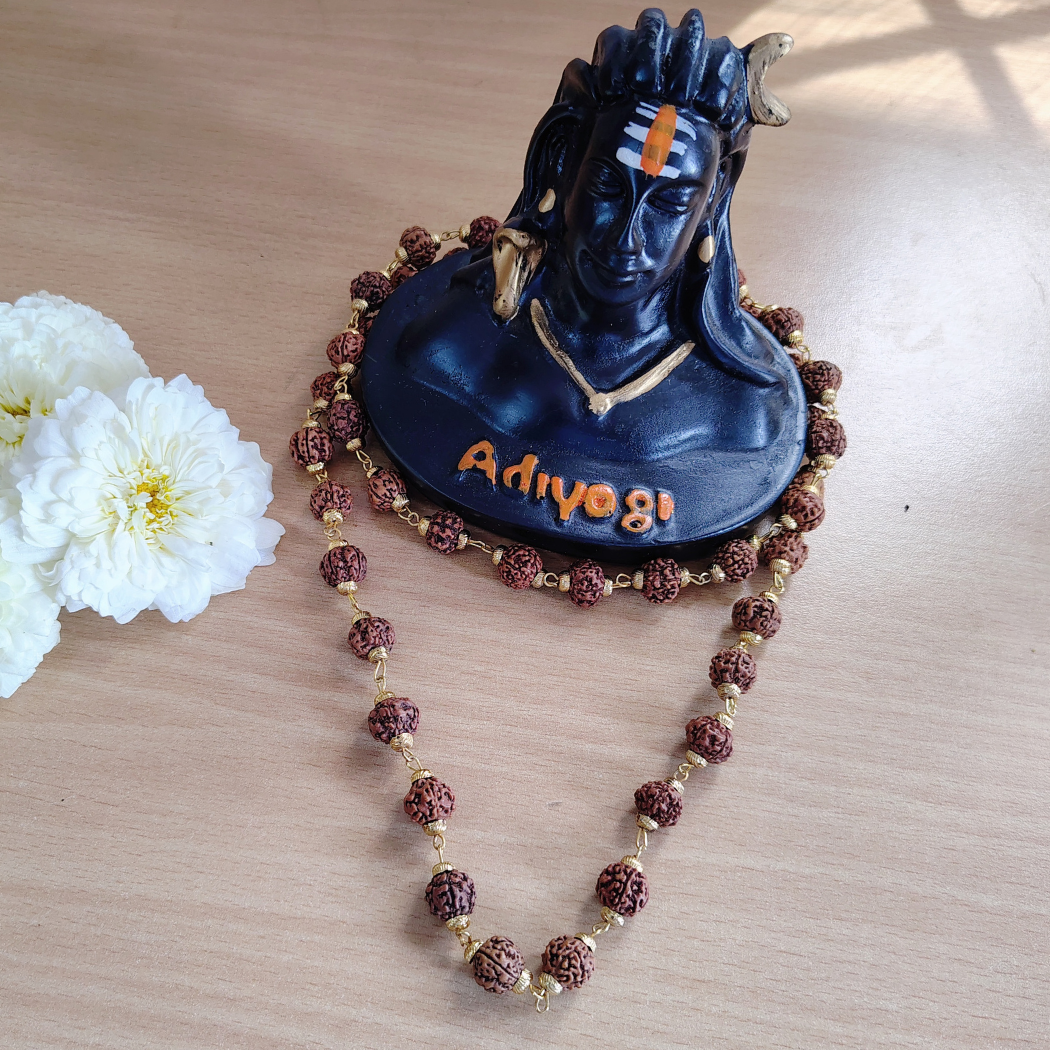 5 Mukhi Gold Finish Rudraksha mala
