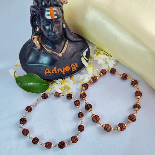 5 Mukhi Bracelet Combo -Gold finish plus Silver finish Bracelet