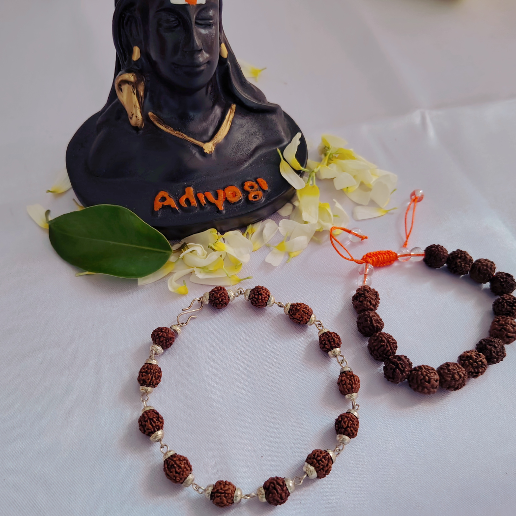 Bracelet Combo  5 Mukhi Silver finish plus  Ethnic bracelet